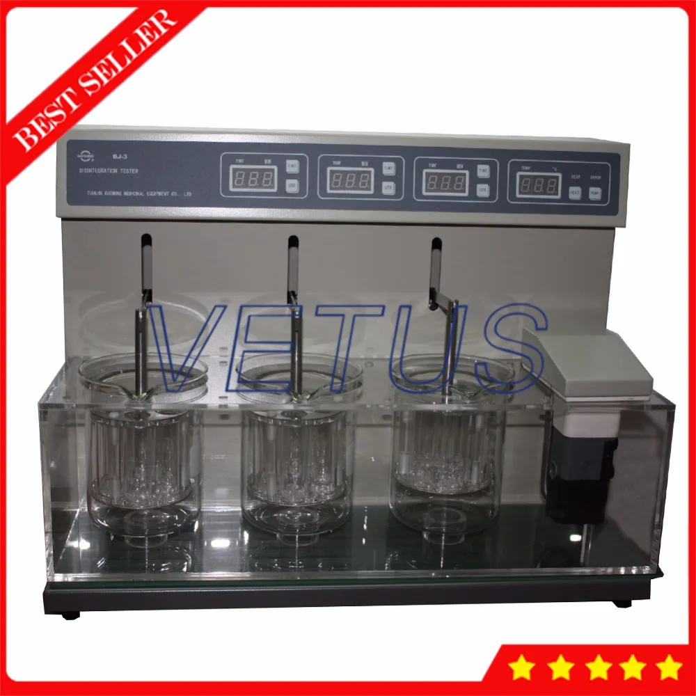 

BJ-3 Automatic Disintegration Tester with Three Cup Lab Time Testing Table Disintegration Measuring Instrument