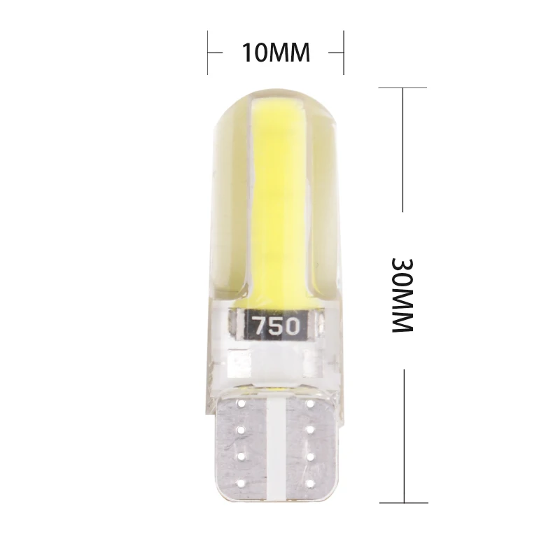 10PCS COB silica gel w5w T10 led light Car signal lights LED Clearance lights Reading light License plate light Parking lamp 12V