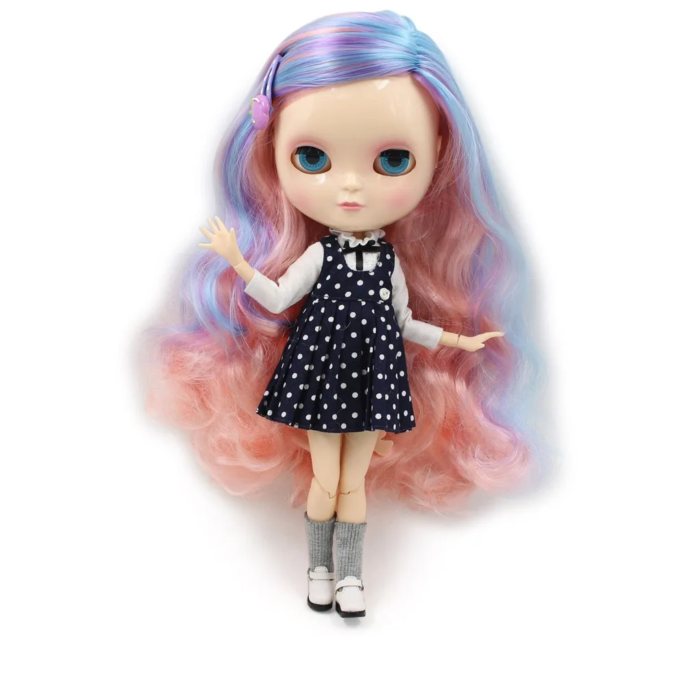 

Fortune Days F&D New ICY Doll Same As Factory Blyth doll Nude Doll Joint Colorful Hair Mixed Color Pink & Purple & Blue