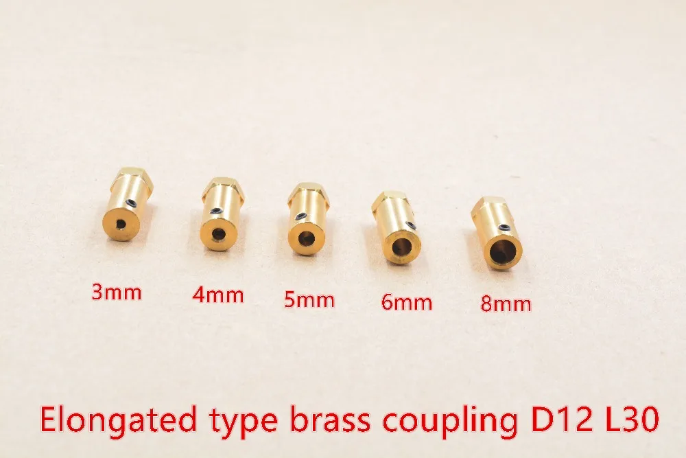 Hex coupler diameter D12 L30 tire connector 3mm 4mm 5mm 6mm 8mm coupling for decelerate motor shaft robot smart car wheel 1pcs