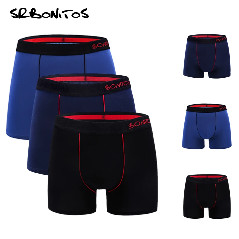 Mens Underwear Boxers 3pcs/lot Male Panties Cotton Boxershorts Men Solid Underpants Comfortable Brand Shorts