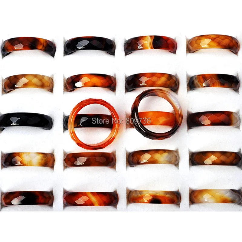 Mix Lots Natural Stone Rings Women\'s Band Ring Fashion Jewelry Bague 5pcs Mix Colors Wholesale Cheap