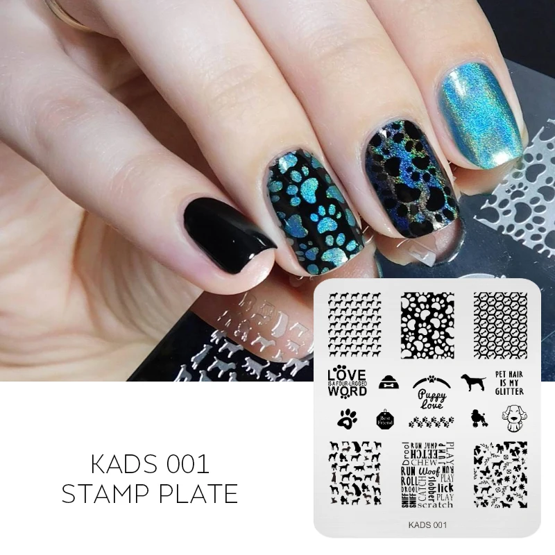 KADS Hot Sale Cute Dog&Footprint Design Stainless Steel Nail Art Stamping Stamp Template Beauty Stencil DIY Decoration Tools