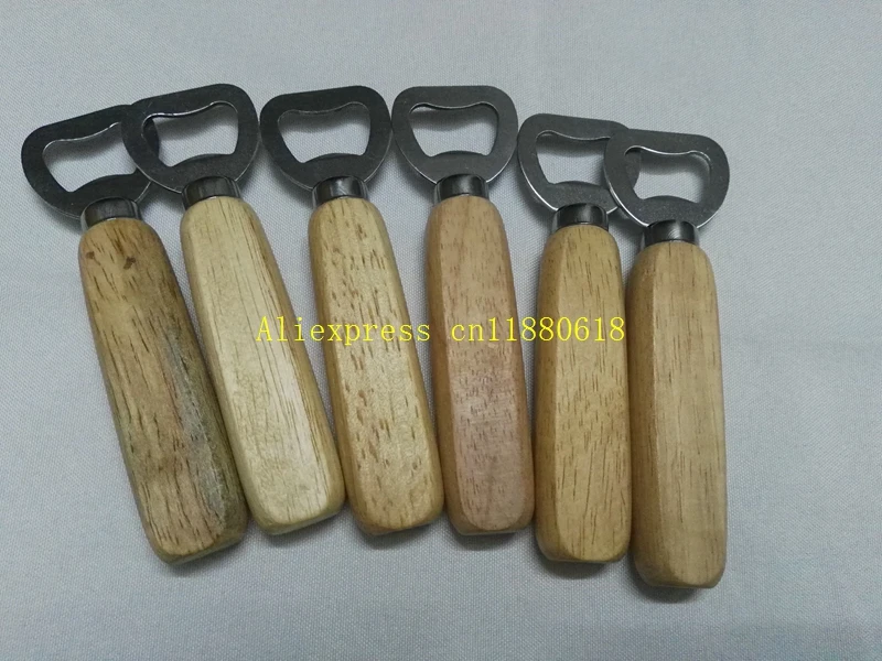 500pcs/lot Fast Shipping Personalized Engraved Wood Bottle Opener Names Custom Beer Wooden bottle Opener