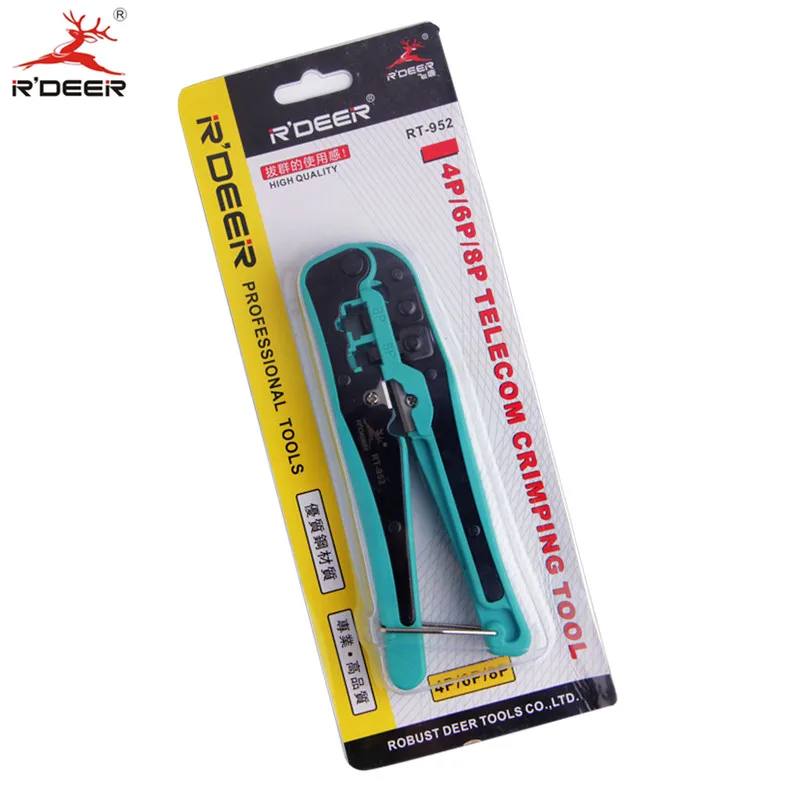 RDEER 3-in-1 Wire Stripper 4P/6P/8P Network Crimping Pliers Cable Cutter Multifunctional Electrician Crimping Tool