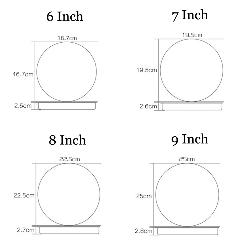 4Pcs 6/7/8/9 Inch Pizza Pan Carbon Steel Baking Pan Non-Stick Baking Molds Thick Round Cake Pans Easy To Clean Oven Baking Trays