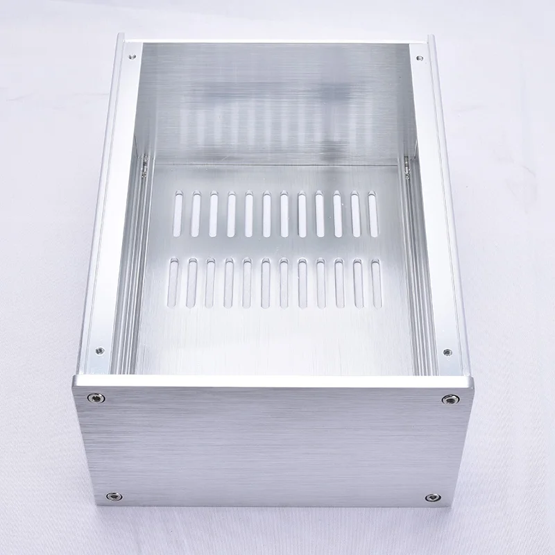 KYYSLB DIY 168mm*100mm*229mm Amplifier Case Home Audio All Aluminum Amplifier Chassis Silver 1610 Multi-purpose Chassis Box