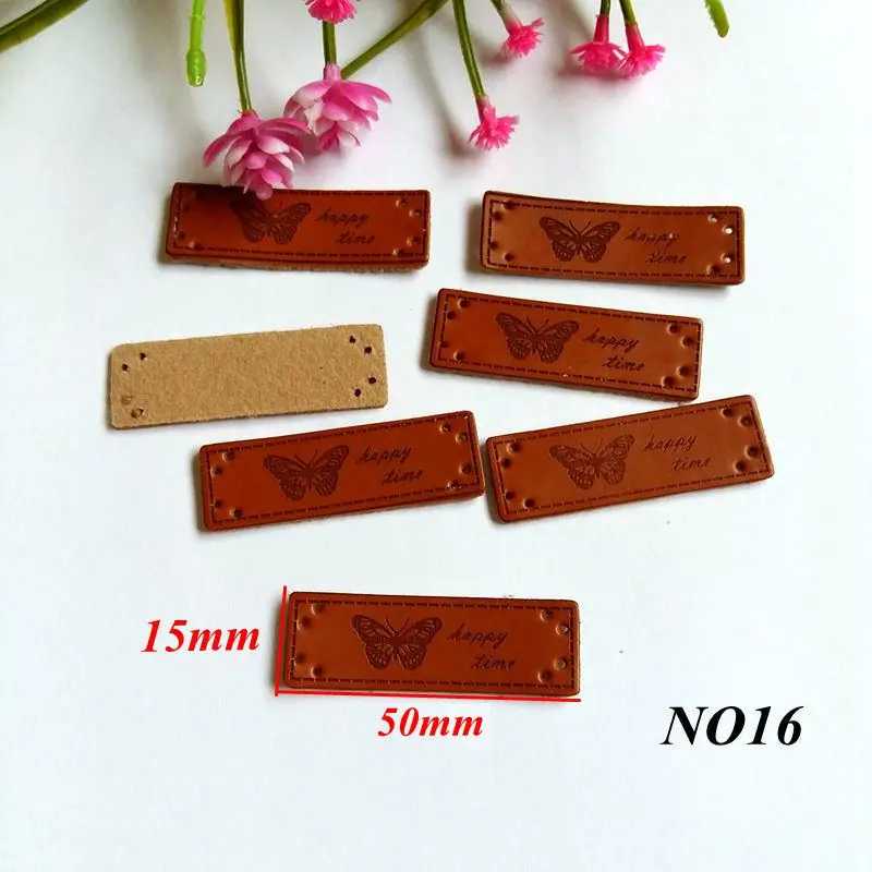 Mix 50PCs/lot Fashion Handmade Labels PU Leather Tags On Clothes for Garment Labels For Jeans Bags Shoes Sewing Accessories view 6