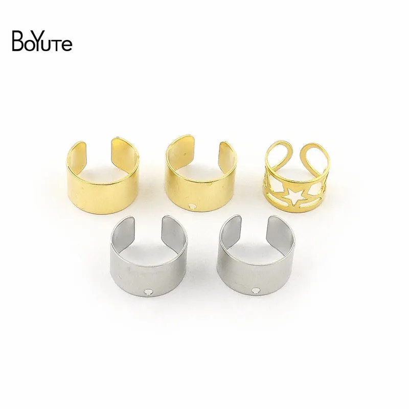 BoYuTe (10 Pieces/Lot) Simple Plain Metal Brass Stainless Steel Ear Cuff Earrings Jewelry Adjustable Ear Cuff
