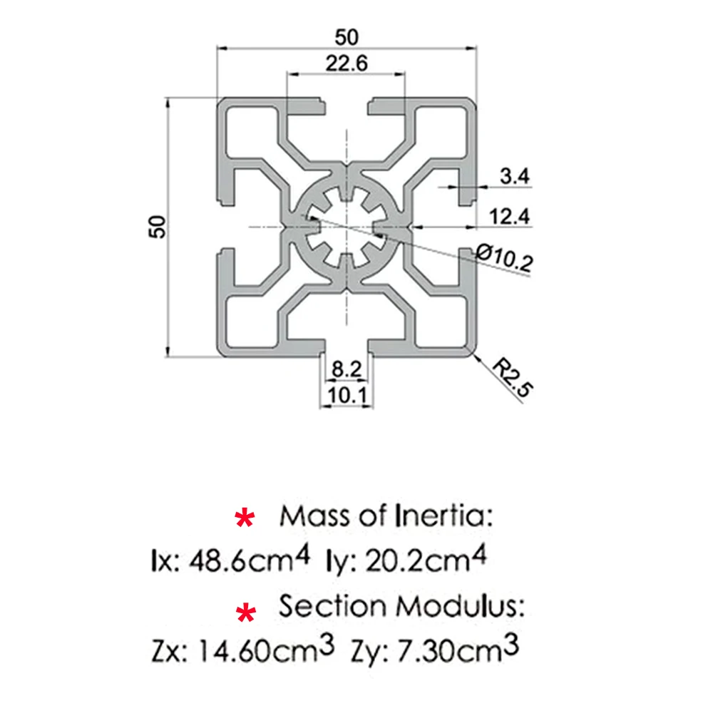 1PC 5050-10 EU Aluminum Profile 100-800mm Length 10mm Slot Width Linear Rail for DIY 3D Printer CNC