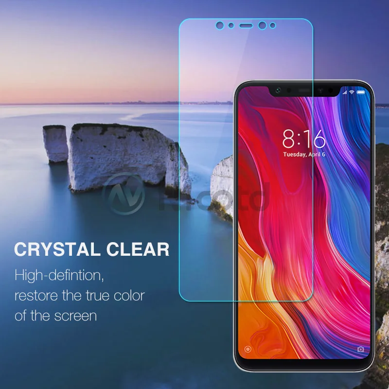 Nicotd Tempered Glass For Xiaomi Mi 8 Lite Screen Protector 9H 2.5D Phone On Protective Glass For Xiaomi Mi 8 Mi8 Glass film