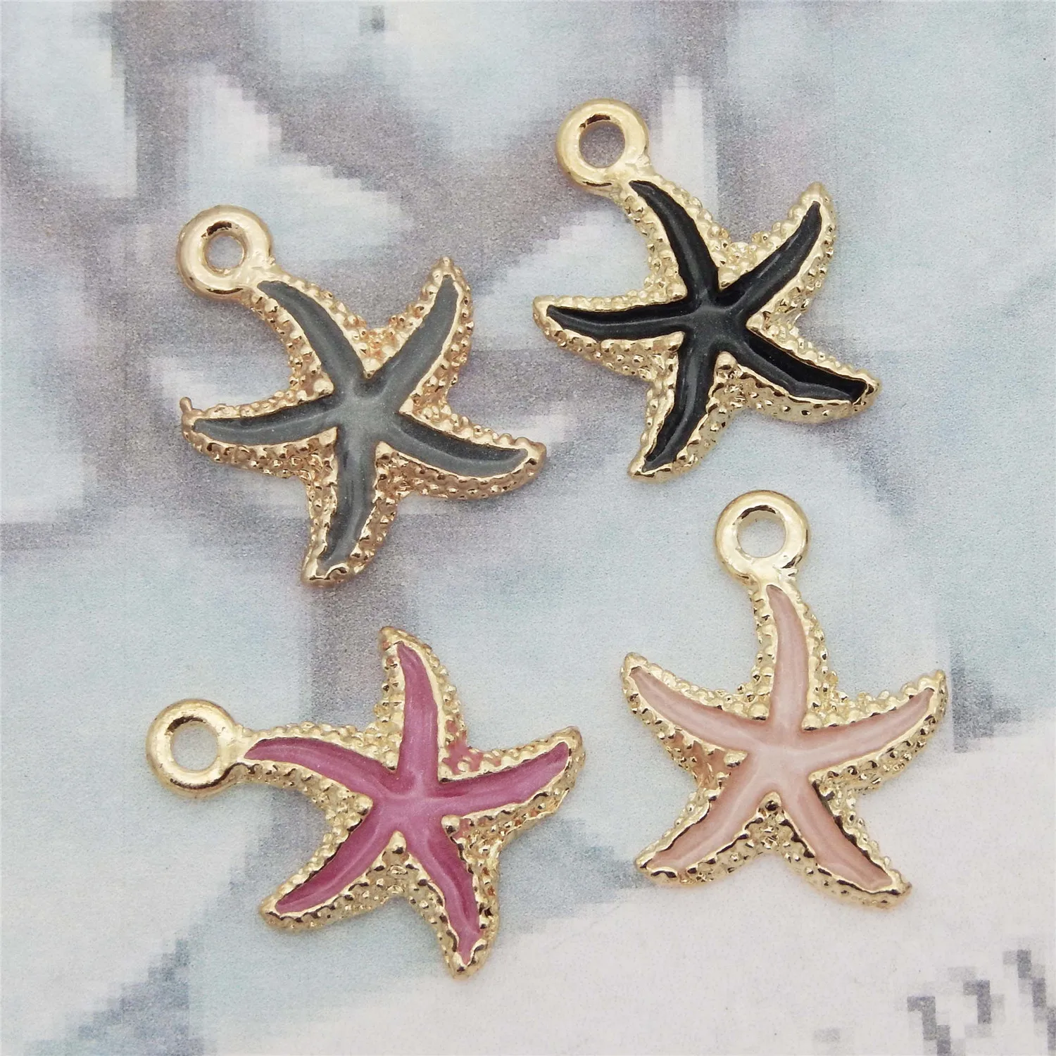 15PCS GraceAngie Fashion Design Jewelry DIY Charms Enamel Drops Starfish Pendant Accessories Hair Dec Bag Hanger Bracelet Charms