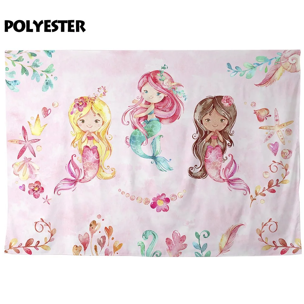 Allenjoy фон для фотостудии Русалка девочка лист цветочный принцесса сладкий фотосессия Декор студия пользовательские съемки реквизит