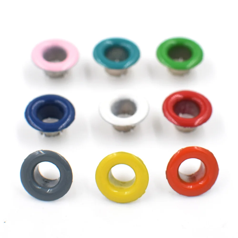 100 Sets  Paint Color Eyelets  Rivets Button Holes 5 mm Corns Rivet/Snap Fastener  Buckle