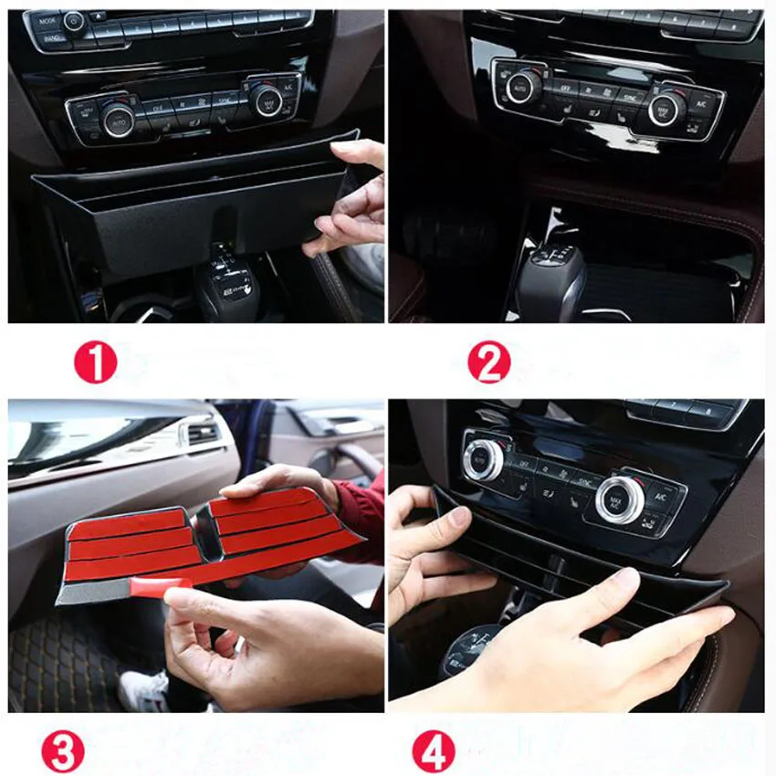 For BMW X1 F48 2016 2017 2018 Car Front Central Console Storage Box Holder Container ABS Auto Interior Accessories
