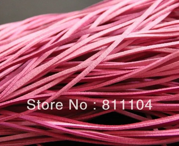 3mm Fuchsia ONE SIDE Flat Faux Suede Leather Lace Cord DIY Rope For DIY Fashion Earrings Jewelry making Strap Cord Wholesale