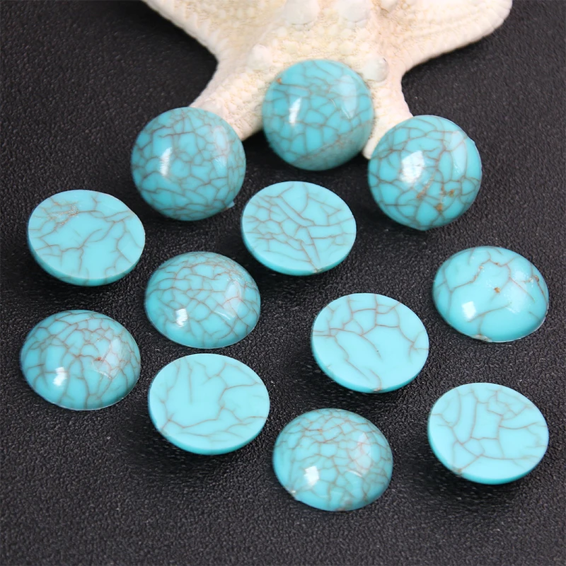 10pcs 20mm Two Color Flat Bottom Drill Round Acrylic Cabochons Jewelry Settings