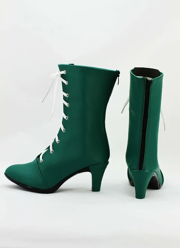 Makoto Kino Shoes Cosplay Sailor Moon Sailor Jupiter Makoto Kino Cosplay Boots Green Shoes High Heel Custom Made Unisex Any Size