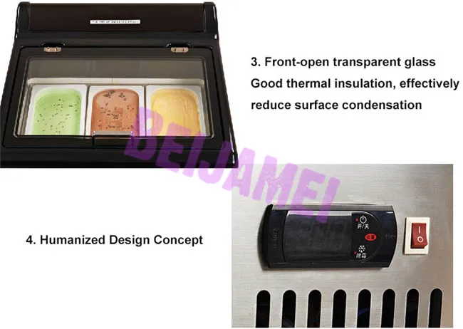 BEIJAMEI ขนาดเล็กตาราง Top Ice Cream Gelato ตู้โชว์ขนาดเล็กอิตาเลี่ยน Gelato ตู้แช่แข็งไอศกรีมผลไม้จอแสดงผลตู้