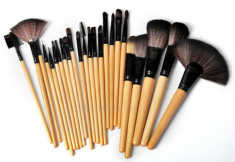 

wholesale Excellent make up brushes Eyeshadow Powder Brush 24pcs Cosmetic makeup brush with Leather Case 5sets/lot free shipping