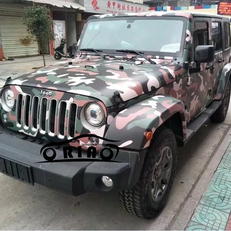 

ORINO Army Green Camouflage Vinyl Film Car Wrap Sticker Snow Military Vehicle Motorcycle Sticker Wrapping Film Air Free Bubble