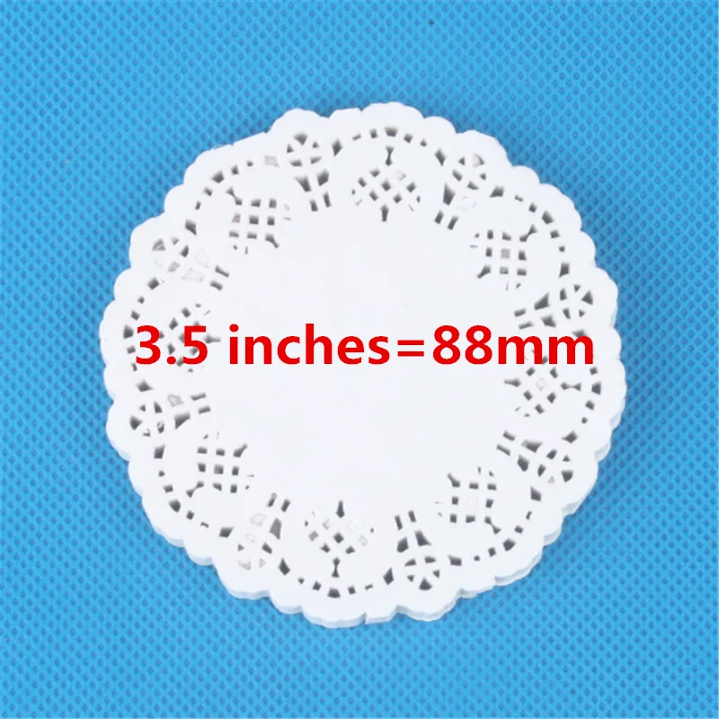 100Pcs 3.5inch=88mm White Round Lace Paper Doilies Craft Doyley Coasters Placemat Wedding Christmas Table Decoration