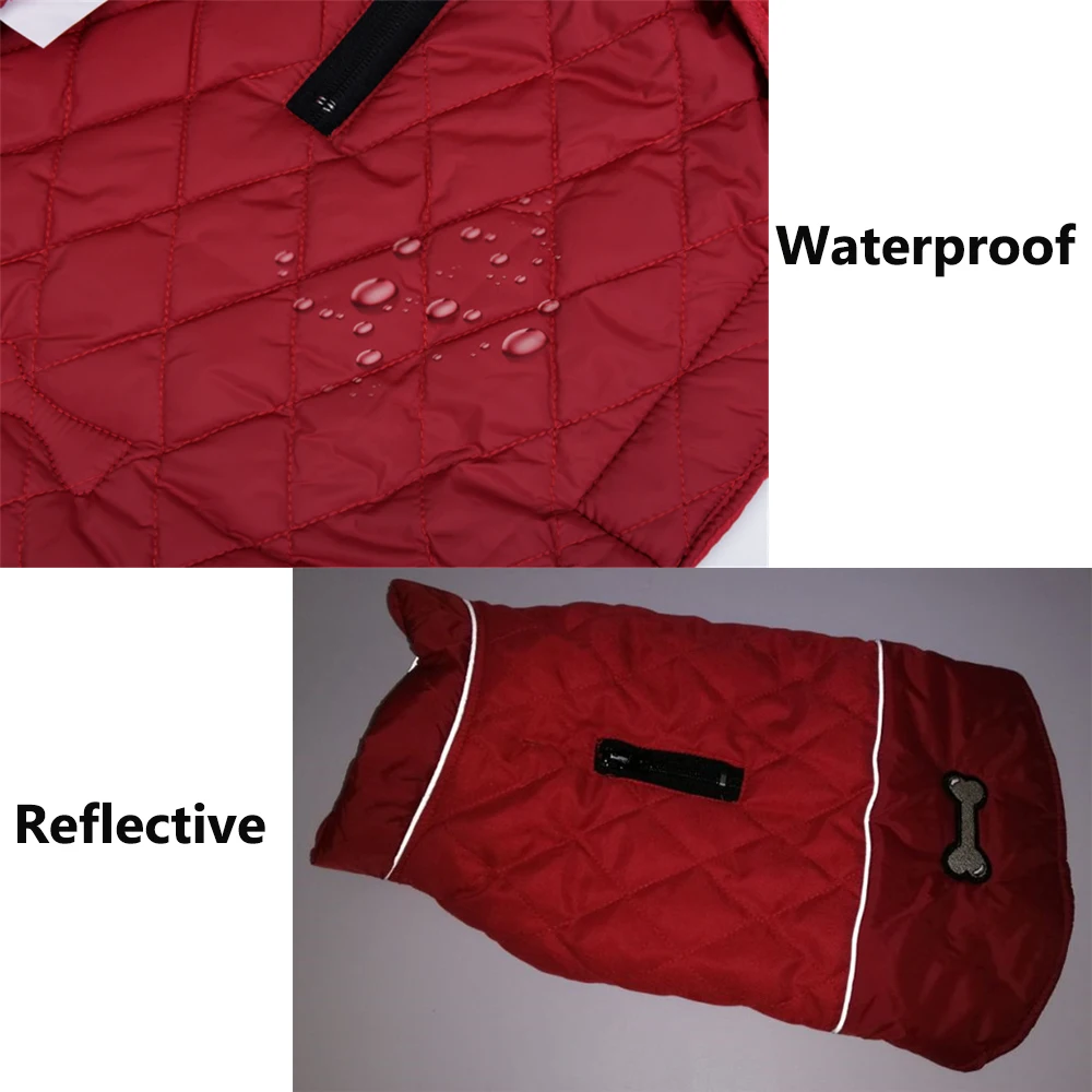 Clothing for Dogs Waterproof Winter Warm Dog Clothes Reflective Dog Jacket Reversible Pet Clothes Coat French Bulldog Chihuahua