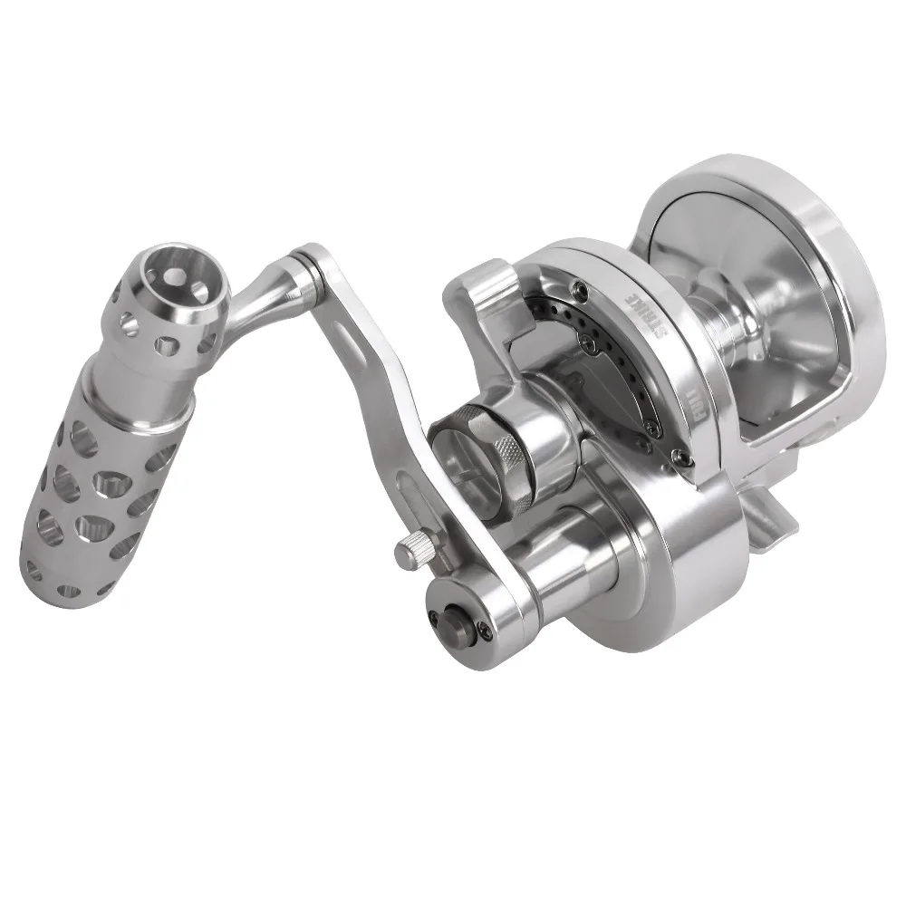 Carrete pesca agua salada dos velocidades jigging arrastre palanca CNC - imagen 4
