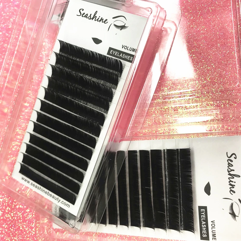 Seashine Flat Ellipse Eyelashes Extensions Split Tips Lashes Back To School Natural Light False Eyelashes