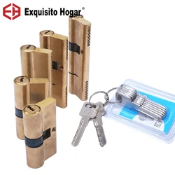 Door Cylinder Biased Lock 65 70 80 90 115mm Cylinder AB Key Anti-Theft  Entrance Brass Door Lock Lengthened Core Extended Keys