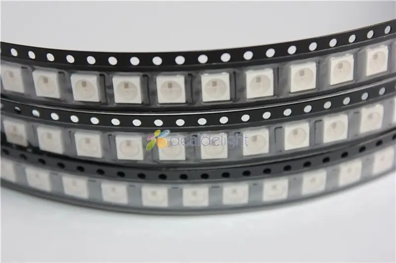 100pcs WS2812B Built-in WS2811IC 5050 SMD 4pin Individually Addressable Digital RGB LED Chip DC5V