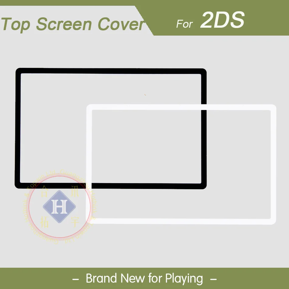 HOTHINK New Black / White Top Upper LCD Screen Plastic Cover Replacement Part for Nintendo 2DS