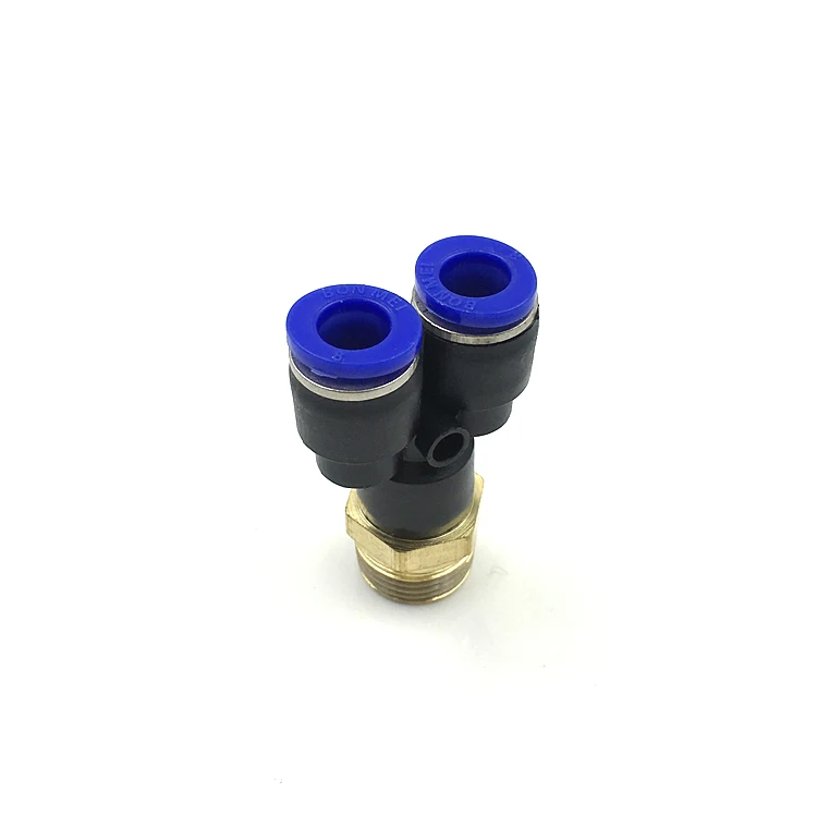 Pneumatic Fitting Y Shaped Tee 10mm 6mm 8mm 12mm OD Hose Tube M5 1/8