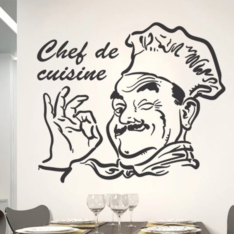 

Chef de Cuisine Removable decor sticker Wall sticker Decal For Kitchen Room Home Decoration Wall Poster Wall Art