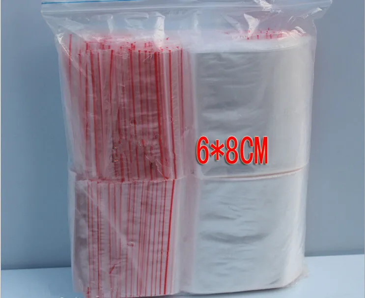 500PCS 6x8cm Transparent Travel Plastic Bag Gift Packaging Bags For Necklace/jewelry Small Ziplock Clear Self Seal Bags Pe Diy