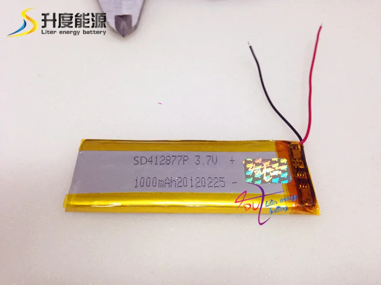 SD412877 3.7V 1000mAh Lithium Rechargeable Battery