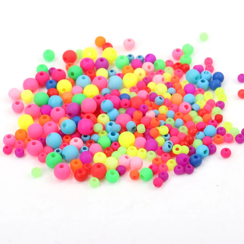 6 8 10mm mixed Matte Fluorescent Acrylic Neon Seed Spacer Beads For Jewelry making Diy YKL0219