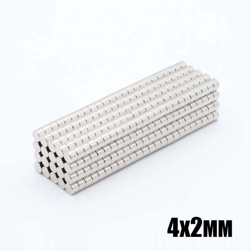 

500Pcs 4x2 mm Neodymium Magnet 4mm x 2mm N35 NdFeB Permanent Small Round Super Powerful Strong Magnetic Magnets Disc