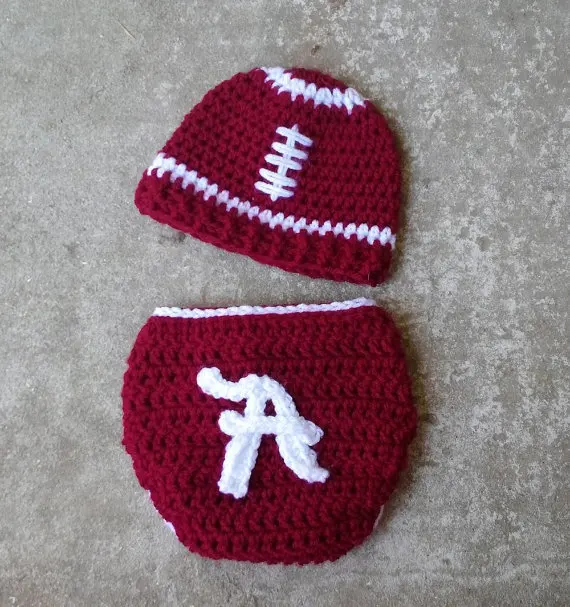 

free shipping,Crochet Baby red Rugby Football Beanies with Diaper cover,handmade hat,shorts baby Set Newborn Photo Prop NB-3M