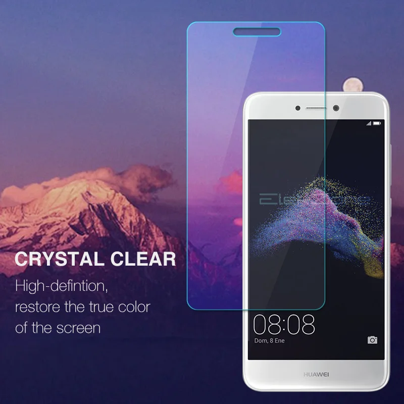 HD Transparente Vidro Temperado Protetor De Tela, Película Protetora Para Huawei P8 Lite 2017