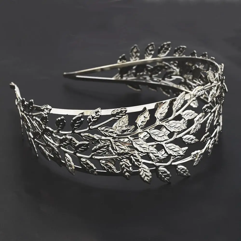 Golden Metal Leaf Hair Band Headbands Greek Goddess Crown Tiara Diadema Headdress Bridal Wedding Accessories Alice Head Jewelry