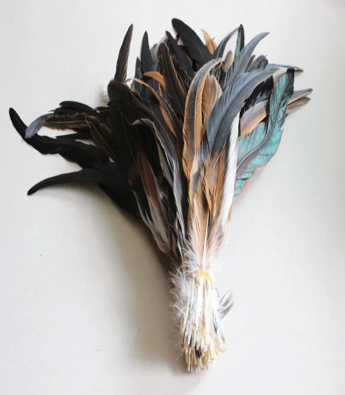 Wholesale 100PCS  Natural color rooster tail feathers 30-35 cm / 12-14 inches