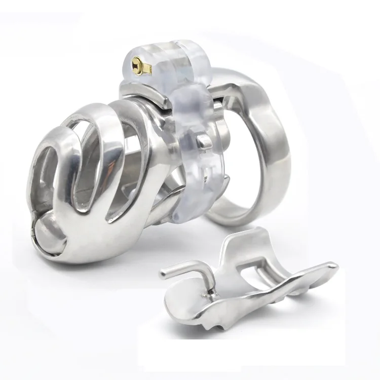 Stainless Steel 3D Male Short Cock Cage Detachable PA Lock Substitutable Nail Penis Ring Chastity Device BDSM Sex Toy A359