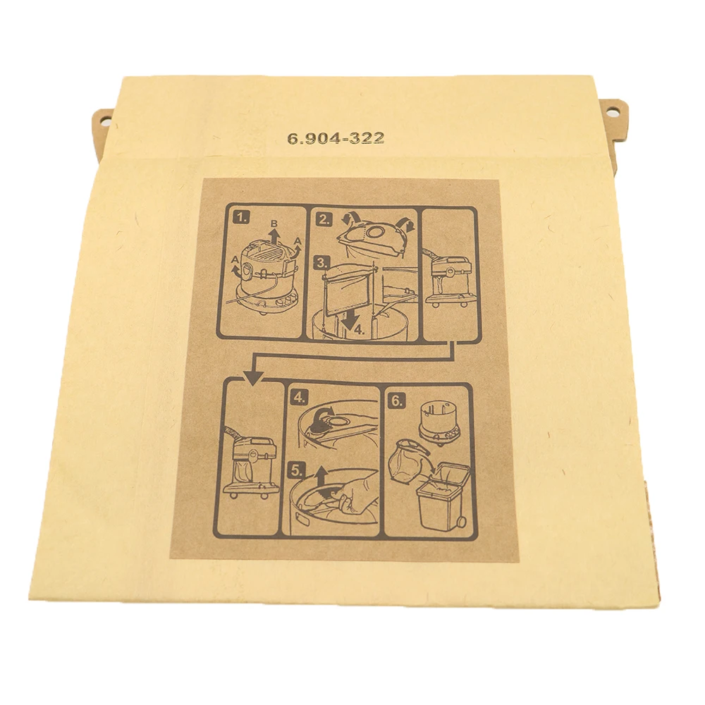 5 pezzi di Carta Aspirapolvere Sacchetti Filtro Sacchetto di Polvere di Ricambio per Karcher A2000 serie WD2.250 6.904-322.0