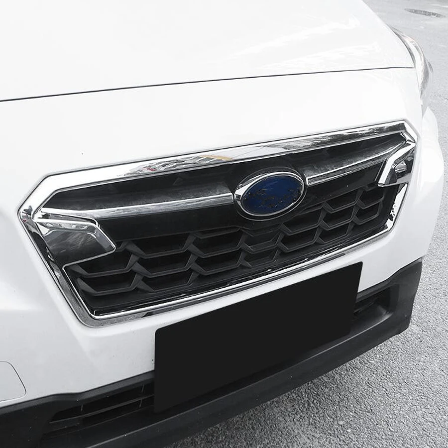 

Chrome ABS Car Front Middle Grille Grill Frame Cover Trim Styling For Subaru XV 2018 Car-covers Mouldings Accessories