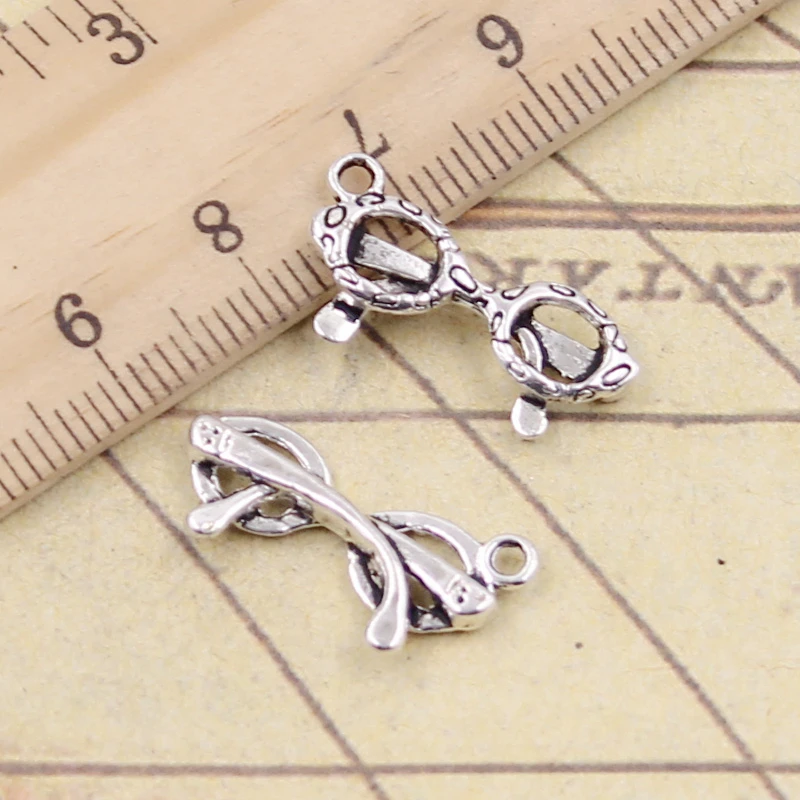 20pcs Charms Sunglasses Glasses 21x10mm Tibetan Silver Color Pendants Antique Jewelry Making DIY Handmade Craft