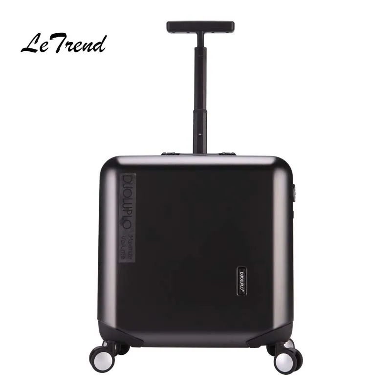 LeTrend Aluminium Frame Rose Gold Rolling Luggage Spinner Trolley Travel Bag 18 inch Women Men Cabin Suitcases Wheels Trunk