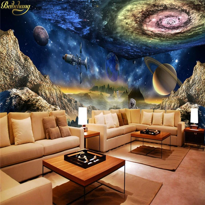 beibehang Custom photo wallpaper large mural star planet three-dimensional house theme space background wall papel de parede