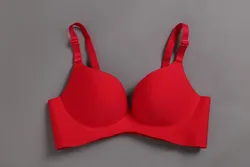 Sexy 3/4 cup seamless underwear bra plus size wireless adjustable BH bra breast reduction cover A B C cup Large size 36-46 Brass