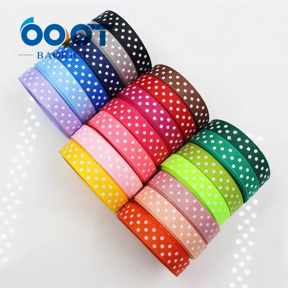 OOOT BAORICT 1762212,Polka Dots grosgrain Ribbon,10MM ,20 yards The tape for Sewing ,DIY Headdress Accessories Handmade material